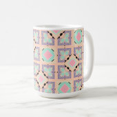 Pastel Geometric Tile Pattern | Pink Mint Purple  コーヒーマグカップ (正面右)