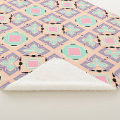 Pastel Geometric Tile Pattern | Pink Mint Purple  シェルパブランケット (3/4)