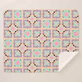 Pastel Geometric Tile Pattern | Pink Mint Purple  シェルパブランケット (正面(横))