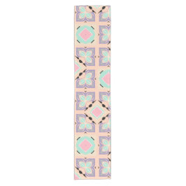 Pastel Geometric Tile Pattern | Pink Mint Purple  ショートテーブルランナー