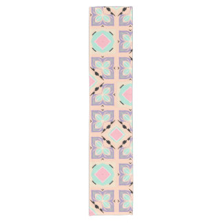 Pastel Geometric Tile Pattern | Pink Mint Purple  ショートテーブルランナー