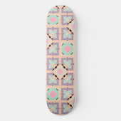 Pastel Geometric Tile Pattern | Pink Mint Purple  スケートボード (正面)