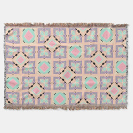 Pastel Geometric Tile Pattern | Pink Mint Purple  スローブランケット