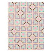 Pastel Geometric Tile Pattern | Pink Mint Purple  テーブルクロス (正面)