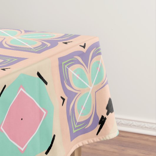 Pastel Geometric Tile Pattern | Pink Mint Purple  テーブルクロス (インサイチュ)