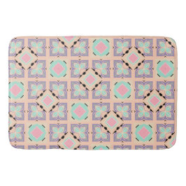 Pastel Geometric Tile Pattern | Pink Mint Purple  バスマット