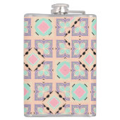 Pastel Geometric Tile Pattern | Pink Mint Purple  フラスク (裏面)