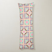 Pastel Geometric Tile Pattern | Pink Mint Purple  ボディピロー (裏面 (縦))