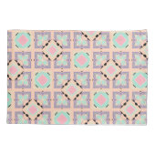 Pastel Geometric Tile Pattern | Pink Mint Purple  枕カバー (裏面)