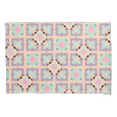 Pastel Geometric Tile Pattern | Pink Mint Purple  枕カバー (正面)