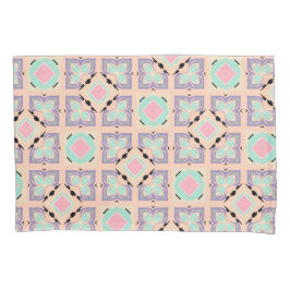 Pastel Geometric Tile Pattern | Pink Mint Purple  枕カバー