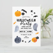 Pastel Ghost Halloween Invitation for Toddlers   招待状 (スタンド正面)
