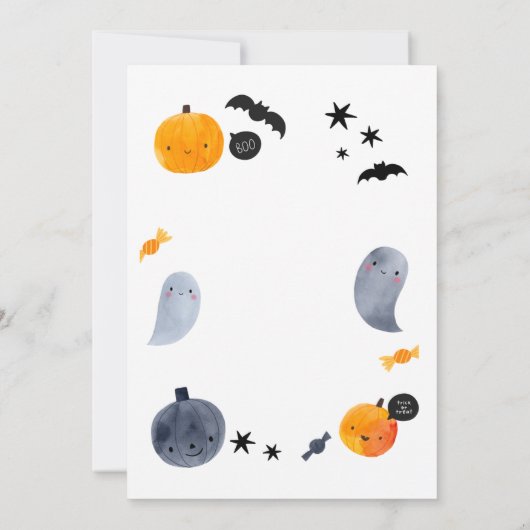 Pastel Ghost Halloween Invitation for Toddlers 招待状 (裏面)