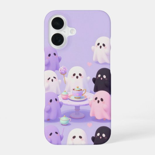 Pastel Ghost Tea Party Halloween Case iPhone 16ケース (裏面)