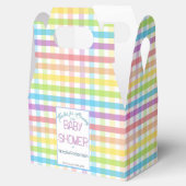 Pastel Gingham Rainbow Baby Shower フェイバーボックス (オープン)