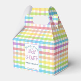 Pastel Gingham Rainbow Baby Shower フェイバーボックス