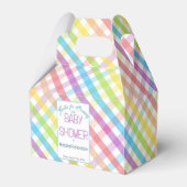 Pastel Gingham Rainbow Baby Shower フェイバーボックス (正面サイド)