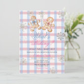 Pastel Gingham What’s Baking Gender Reveal Invitat 招待状 (スタンド正面)