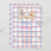 Pastel Gingham What’s Baking Gender Reveal Invitat 招待状 (正面/裏面)