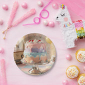 Pastel Glass Birthday Cake with Cherries   ペーパープレート (パーティー)