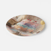 Pastel Glass Birthday Cake with Cherries   ペーパープレート (アングル)