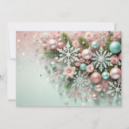 Pastel Glitter Christmas Design with Decorations シーズンカード