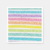 Pastel Glitter Rainbow スタンダードカクテルナプキン (正面)