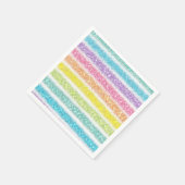 Pastel Glitter Rainbow スタンダードカクテルナプキン (角)