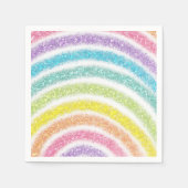 Pastel Glitter Rainbow スタンダードカクテルナプキン (正面)