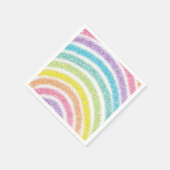 Pastel Glitter Rainbow スタンダードカクテルナプキン (角)