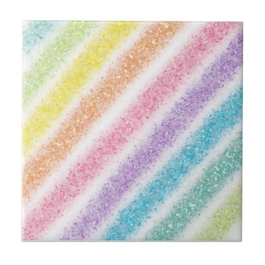Pastel Glitter Rainbow タイル (正面)