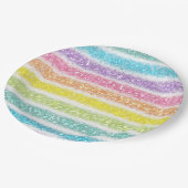Pastel Glitter Rainbow ペーパープレート (アングル)