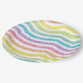 Pastel Glitter Rainbow ペーパープレート (アングル)