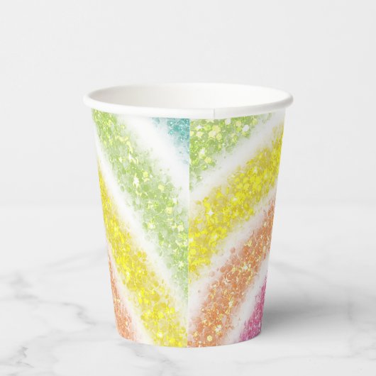 Pastel Glitter Rainbow 紙コップ (右)