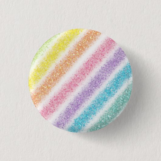 Pastel Glitter Rainbow 缶バッジ (正面)