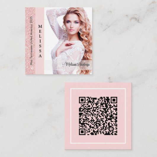 Pastel Glitz Custom Pageant Queen Profile Card コーリングカード (正面/裏面)