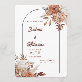 Pastel & Gold Floral Save the Date  セーブザデート