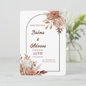 Pastel & Gold Floral Save the Date  セーブザデート (スタンド正面)