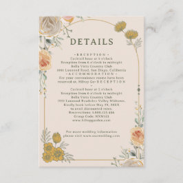 Pastel Gold Floral Wedding Enclosure Card  エンクロージャーカード