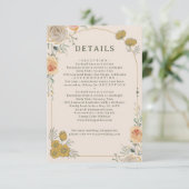 Pastel Gold Floral Wedding Enclosure Card  エンクロージャーカード (スタンド正面)