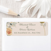 Pastel & Gold Floral Wedding Invitation ラベル (インサイチュ)