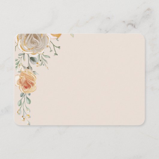 Pastel Gold Floral Wedding RSVP Card (裏面)
