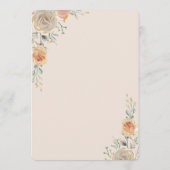 Pastel Gold Floral Wedding Save the Date Card 招待状 (裏面)