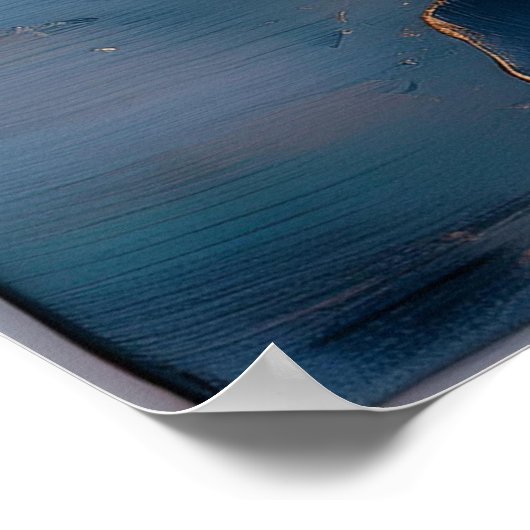 Pastel Gold Impasto Texture Abstract Art ポスター (角)