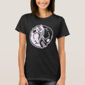 Pastel Goth Aesthetic Pink Ying Yang Skull Graphic Tシャツ (正面)