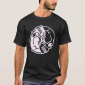 Pastel Goth Aesthetic Pink Ying Yang Skull Graphic Tシャツ (正面)