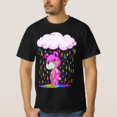 Pastel Goth Angry Teddy Bear Under Patel Rain and  Tシャツ (正面)