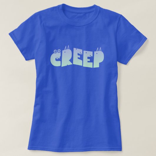 Pastel Goth Creep Monster Creepy Letters Tシャツ (デザイン正面)