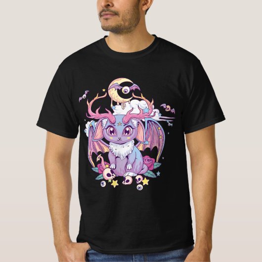 Pastel Goth Creepy Occult Satanic Jackalope Kawaii Tシャツ (正面)