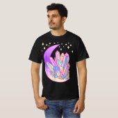 Pastel Goth Crystal Cluster Glowing Moon Kawaii Wi Tシャツ (正面フル)